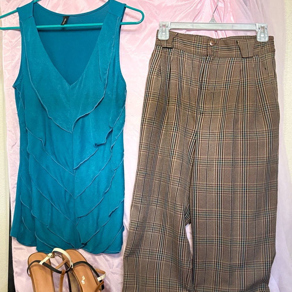 Plaid Brown Women's Pants